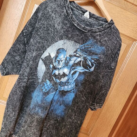 Vintage 1990s Batman Black Acid Wash DC Comics Reversible to Catwomen Shirt 2XL - Picture 2 of 16